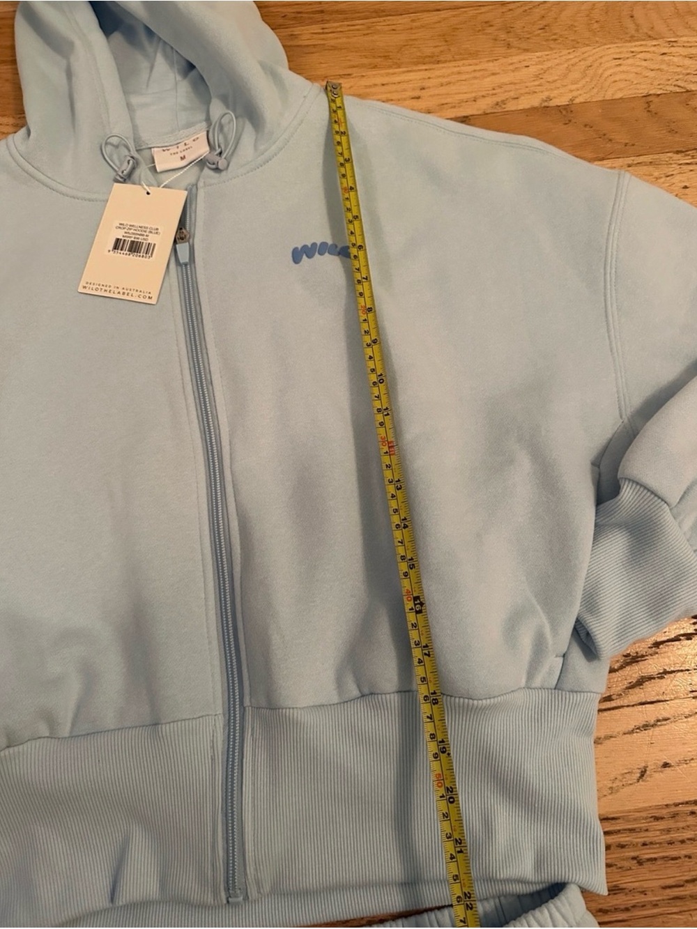 WILO Light Blue Cozy Fleece Zip Hoodie & Drawstring Shorts Set- NWT!Size M - Picture 8 of 9